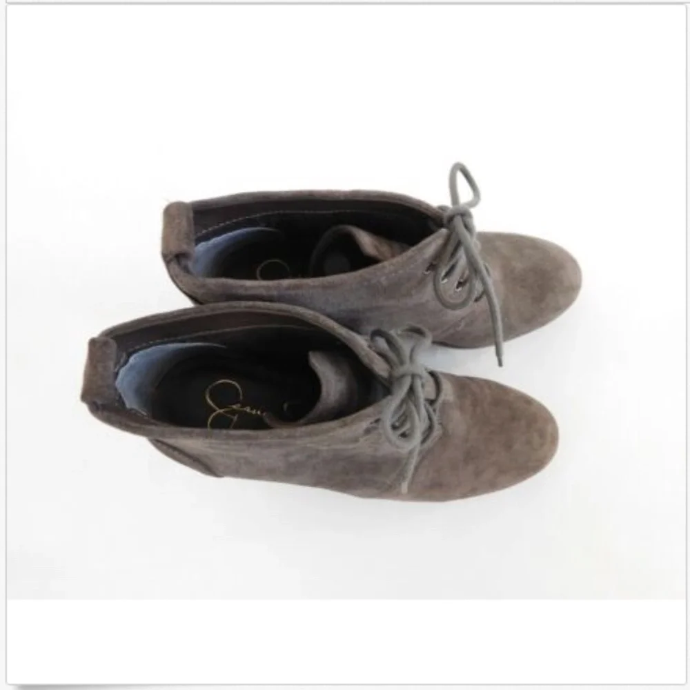 Jessica Simpson Wedges High Heel Booties Gray 7 M - Picture 5 of 8